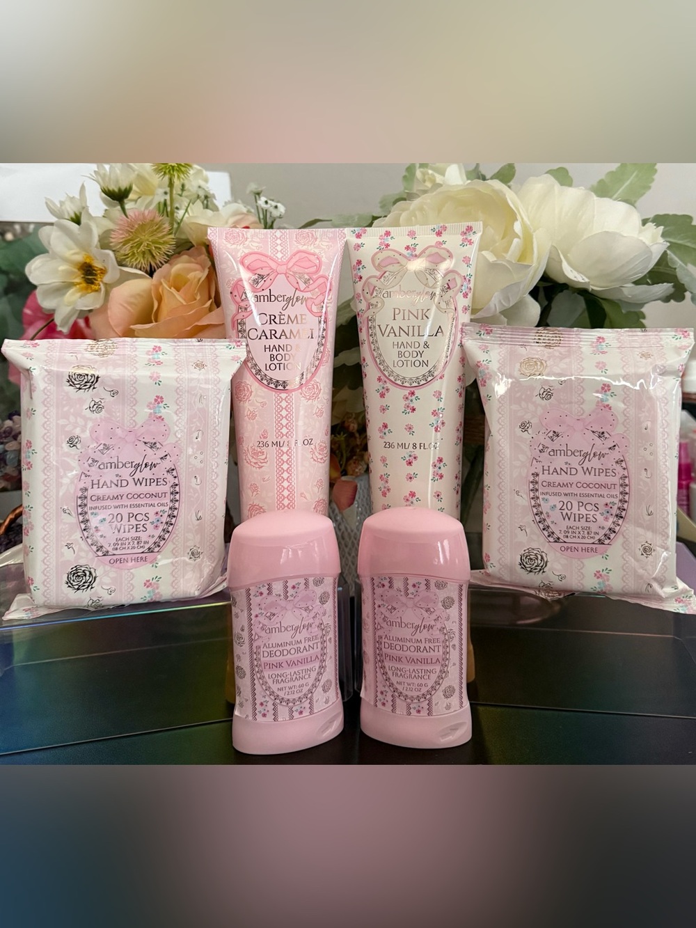 🆕🪷 AMBER GLOW LIMITED EDITION 6-PIECE COLLECTION. BRAND NEW FACTORY SEALED!